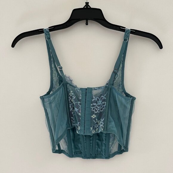 Victoria's Secret Lace Sheer Mesh Corset Top Size XS Romantic Bustier Lingerie - Picture 3 of 6